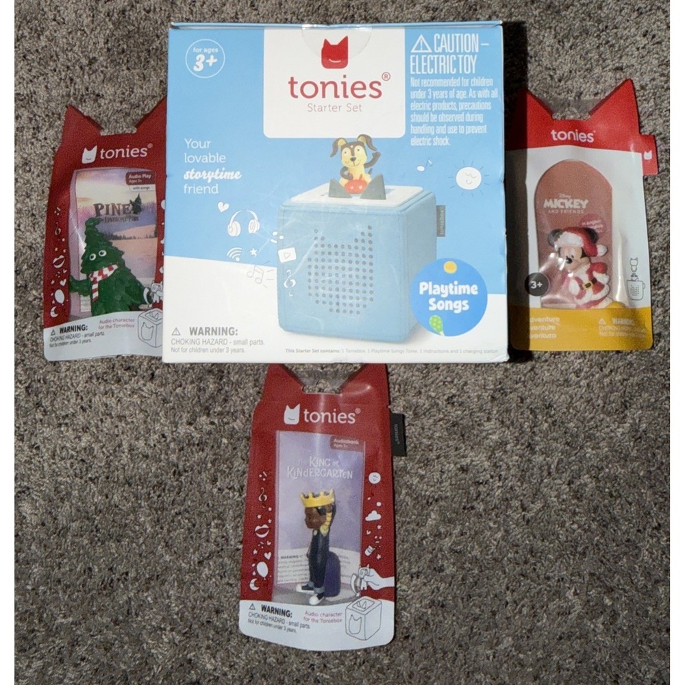 Blue Tonies Toniebox Starter Set Bundle Christmas Mickey , Pine, Kindergarten